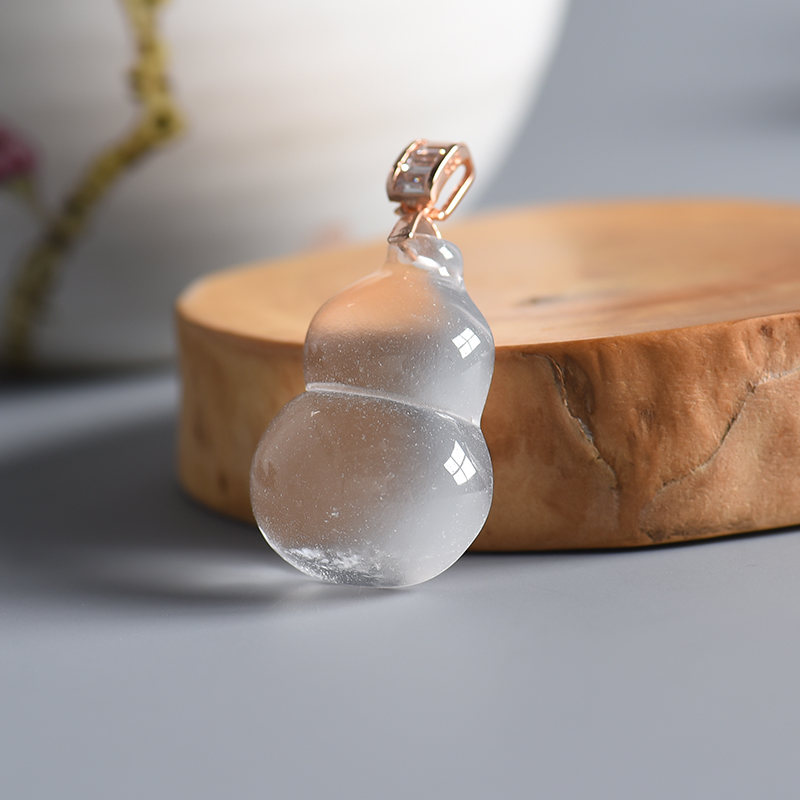 冰种透明水沫玉葫芦吊坠-红掌柜