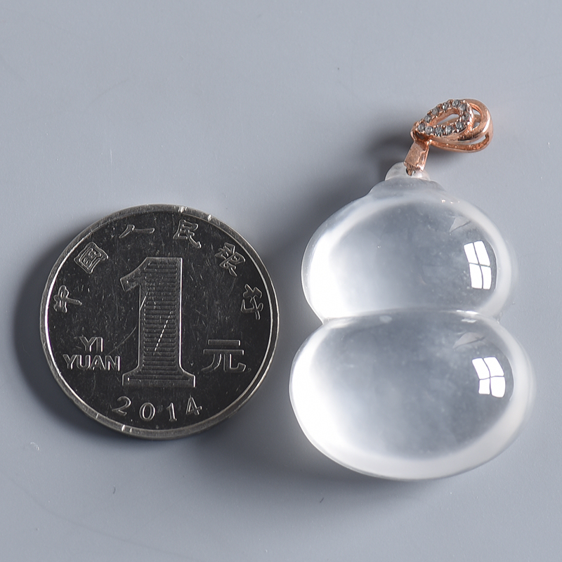 缅甸水沫玉葫芦吊坠-红掌柜