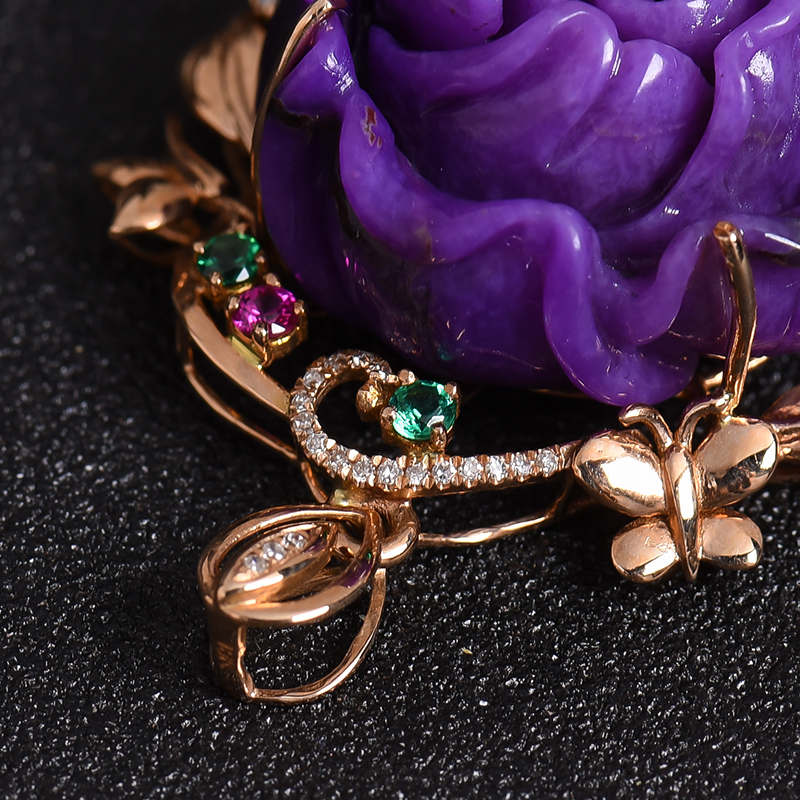 舒俱来牡丹花挂件-红掌柜