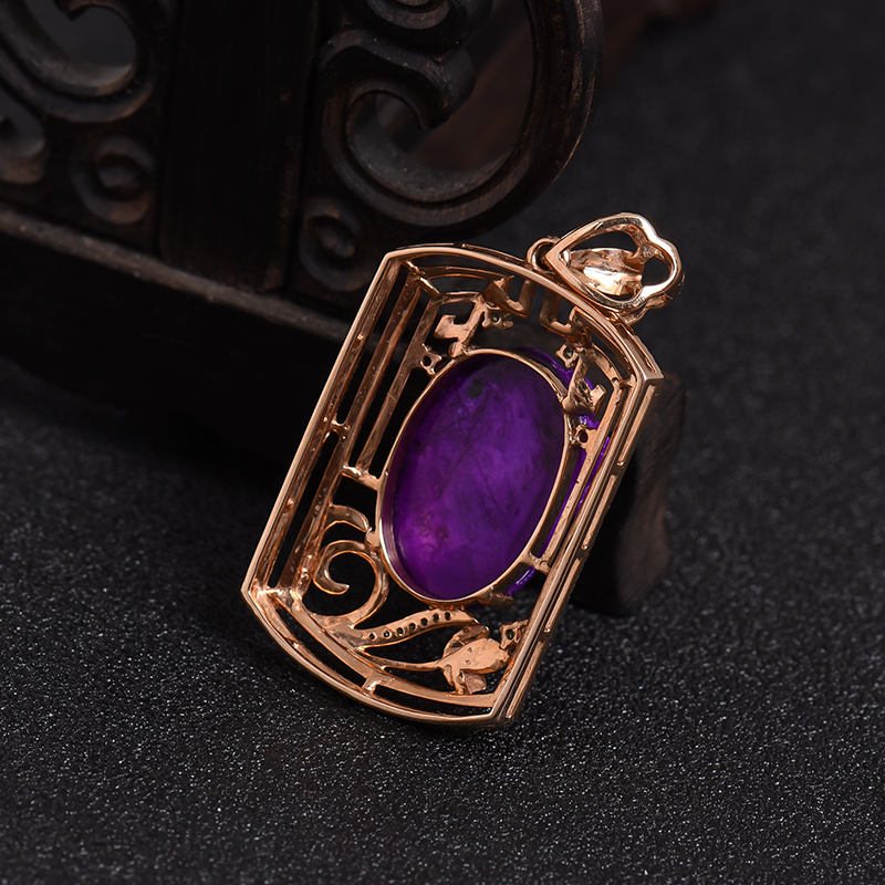 18K金镶钻舒俱来吊坠-红掌柜