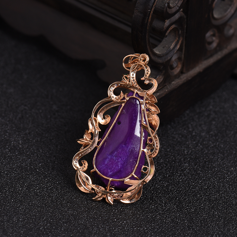 18K金镶钻舒俱来吊坠-红掌柜