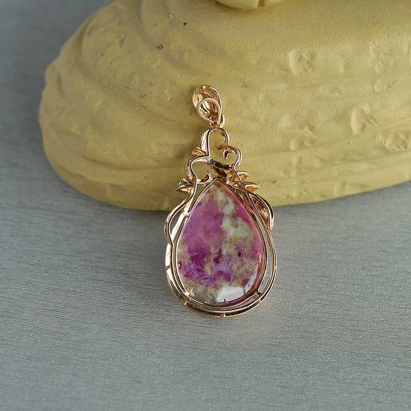 18K金镶钻舒俱来吊坠-红掌柜