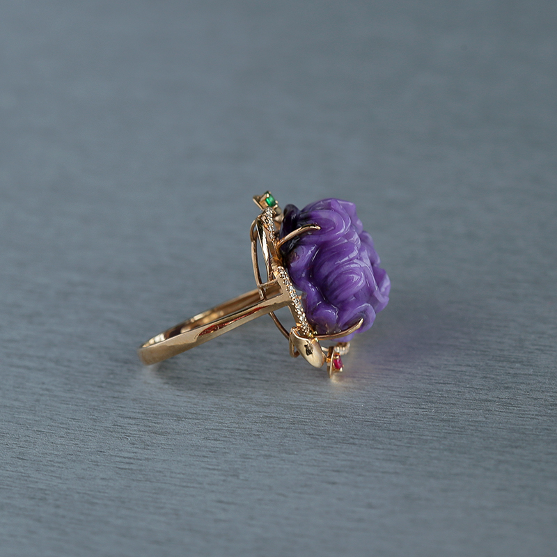 舒俱来牡丹花戒指-红掌柜