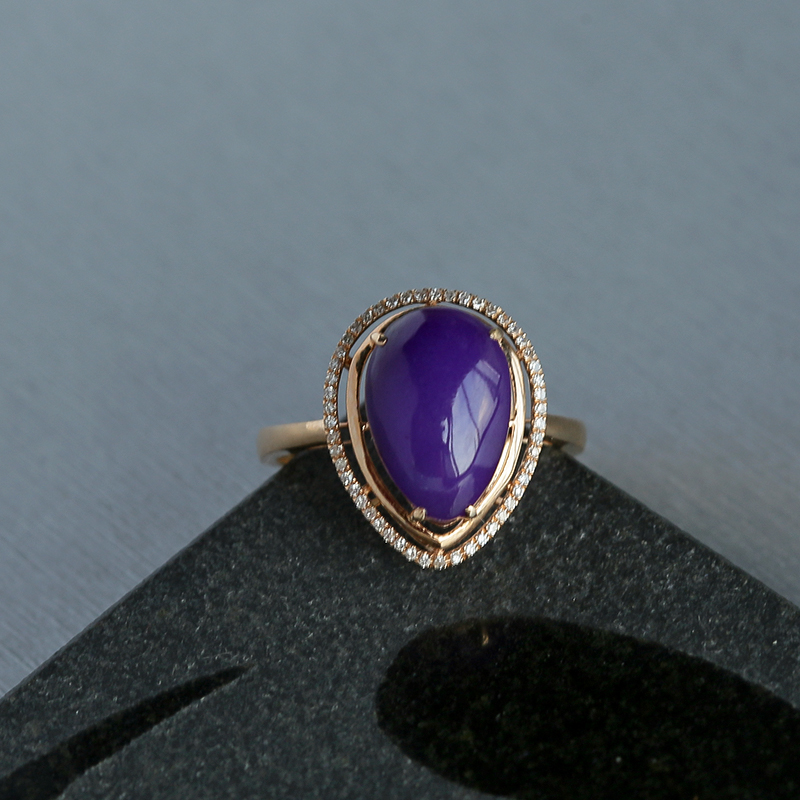 18K金镶钻美国天然舒俱来戒指-红掌柜