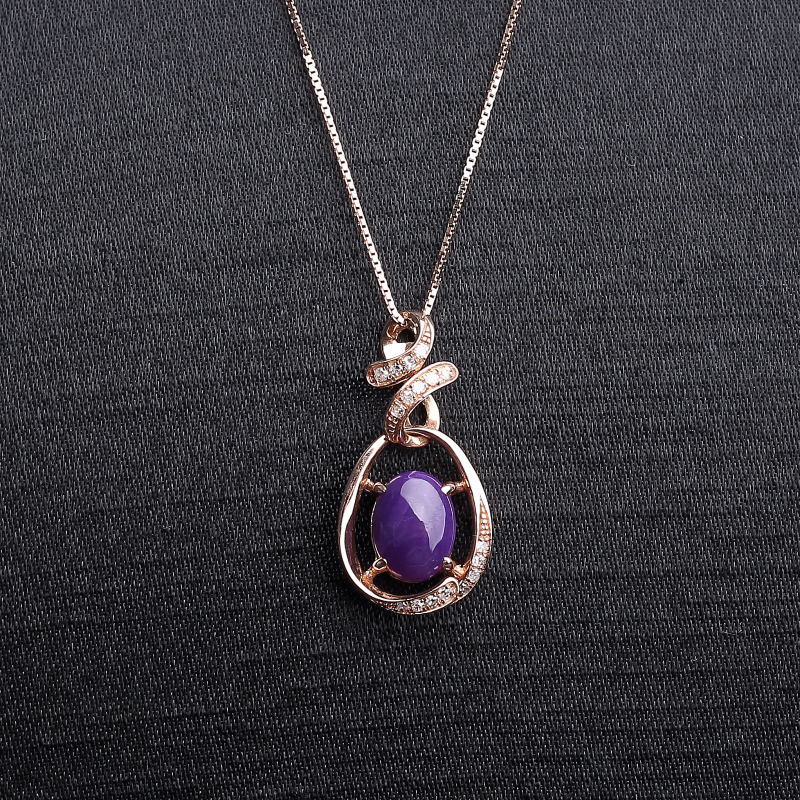 14K金镶钻南非天然舒俱来吊坠-红掌柜