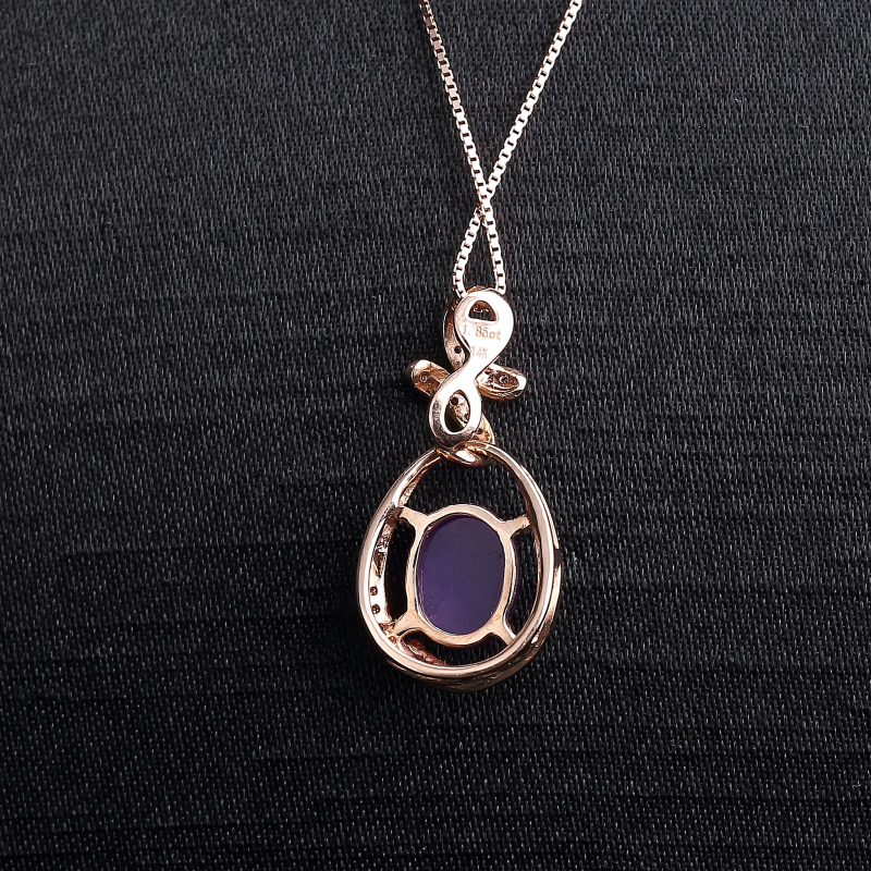 14K金镶钻南非舒俱来吊坠-红掌柜