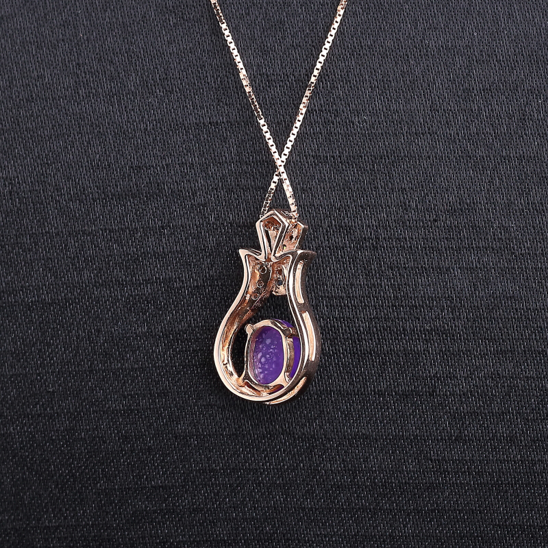 14K金镶钻南非舒俱来吊坠-红掌柜