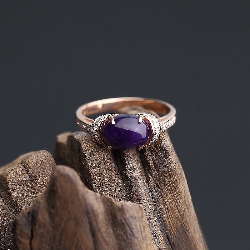 14K金镶钻南非天然舒俱来戒指-红掌柜