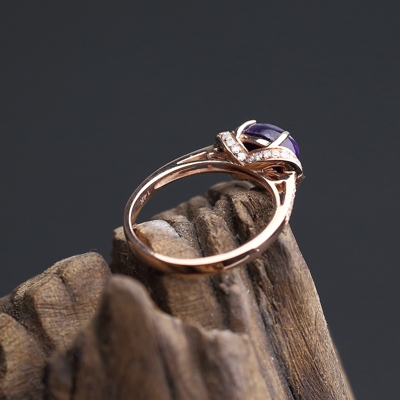 14K金镶钻南非舒俱来戒指-红掌柜