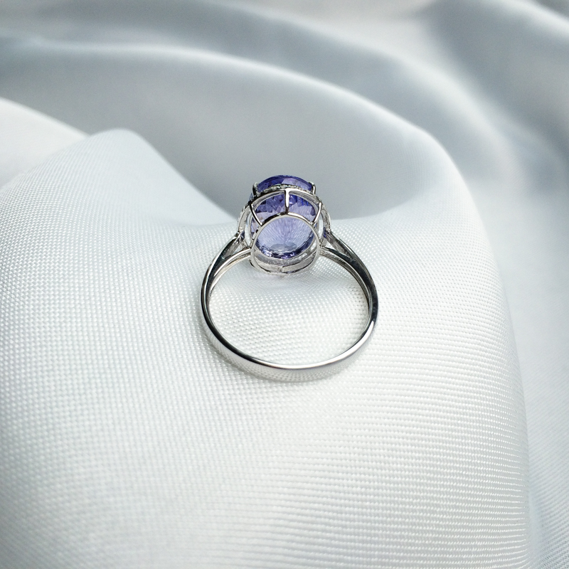 18K镶坦桑石戒指 - 红掌柜