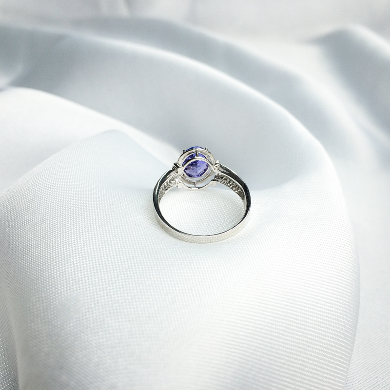 18K镶坦桑石戒指 - 红掌柜