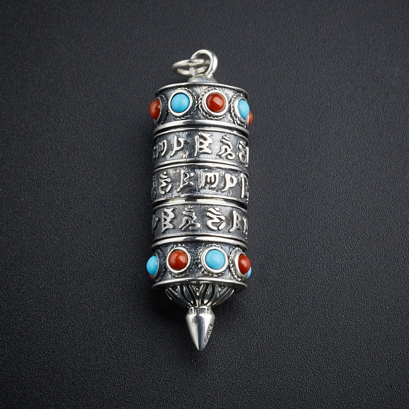 925银转经筒吊坠-红掌柜珠宝