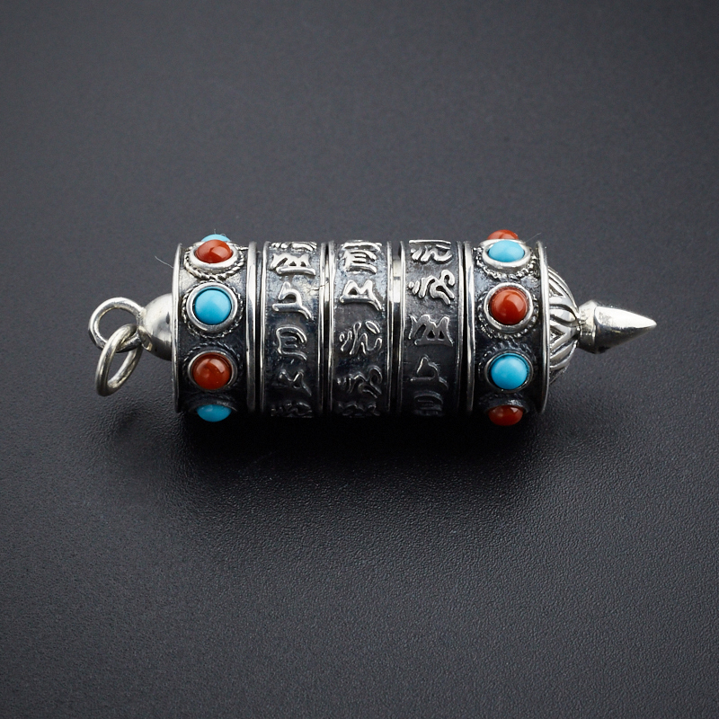 925银转经筒吊坠-红掌柜珠宝