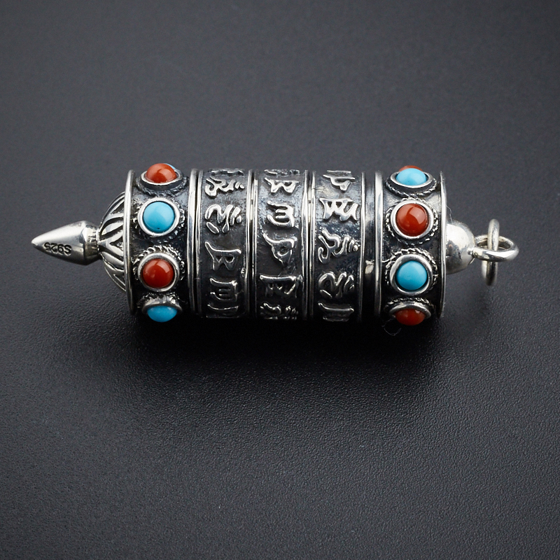 925银转经筒吊坠-红掌柜珠宝