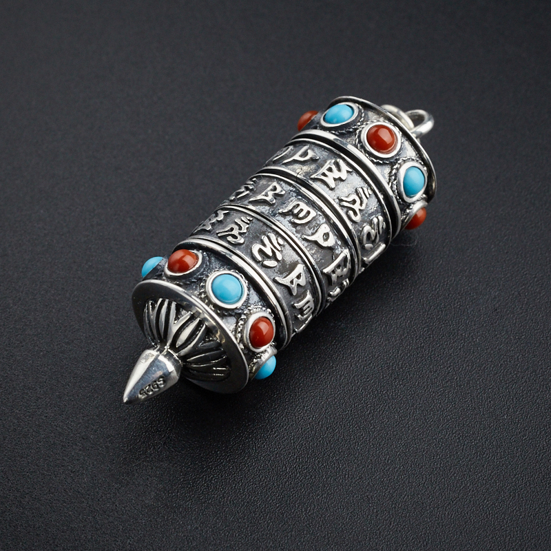 925银转经筒吊坠-红掌柜珠宝