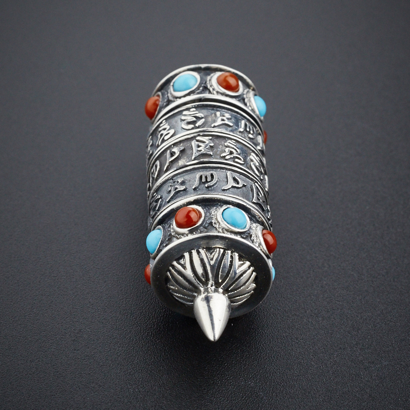 925银转经筒吊坠-红掌柜珠宝