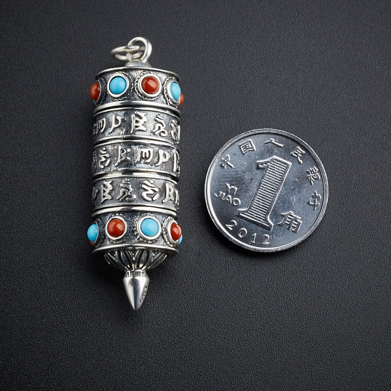 925银转经筒吊坠-红掌柜珠宝