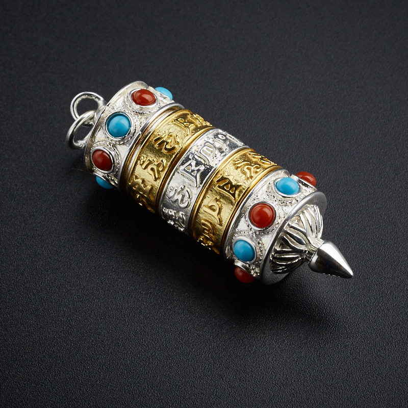 925银转经筒吊坠-红掌柜珠宝