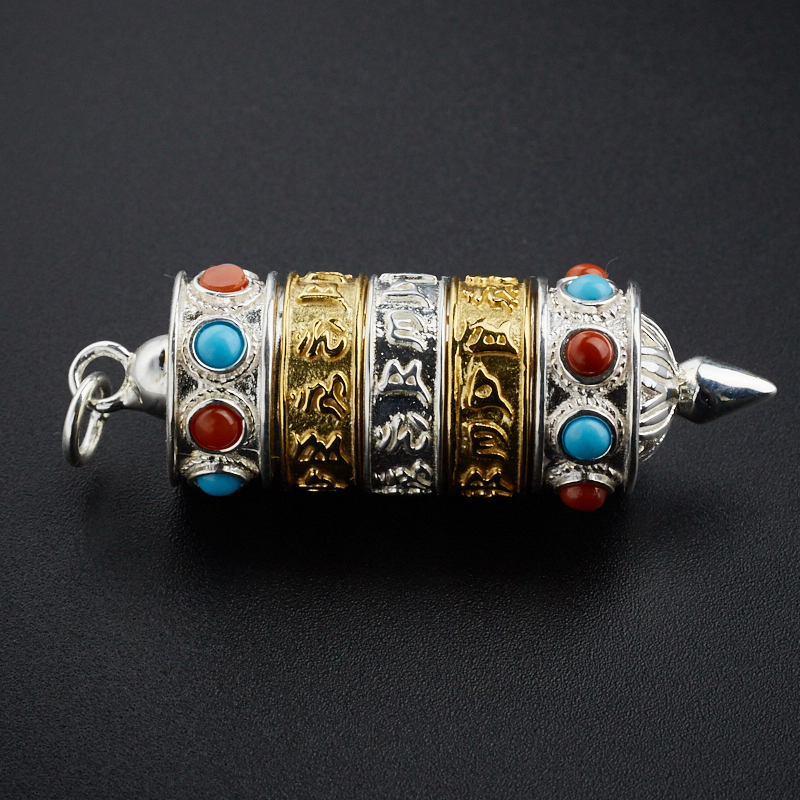 925银转经筒吊坠-红掌柜珠宝