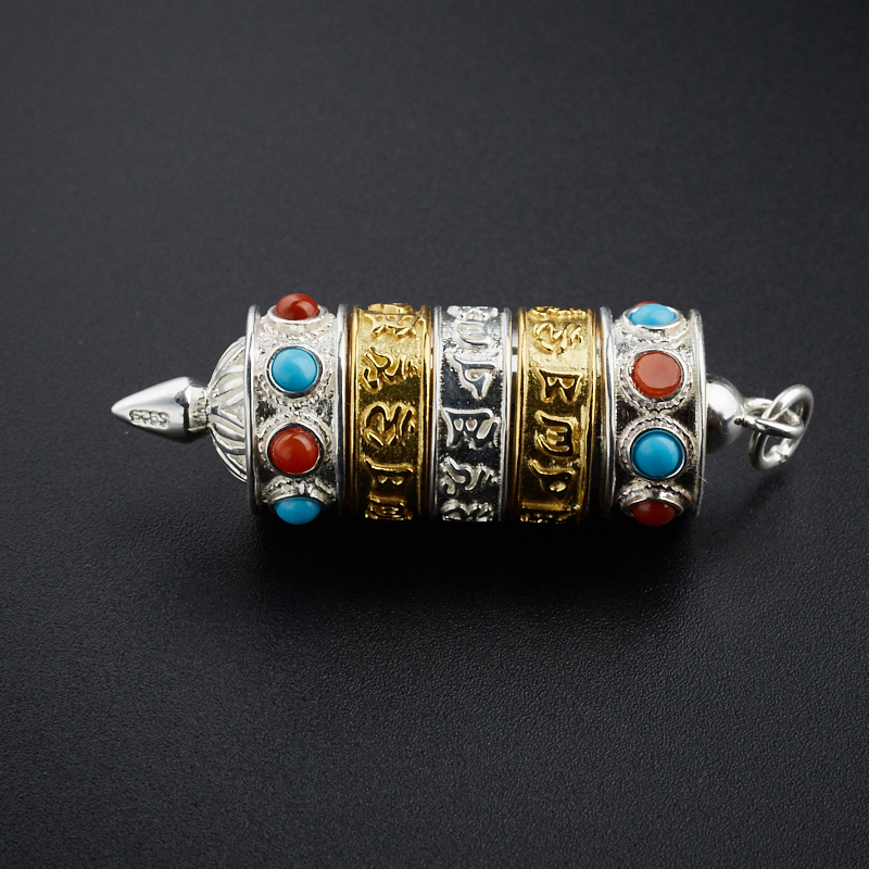 925银转经筒吊坠-红掌柜珠宝