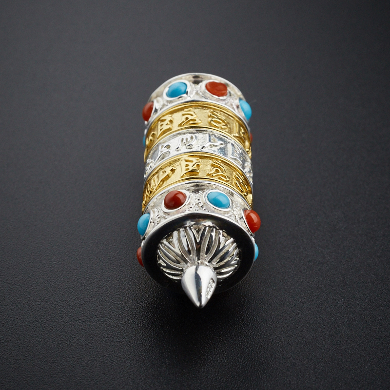 925银转经筒吊坠-红掌柜珠宝