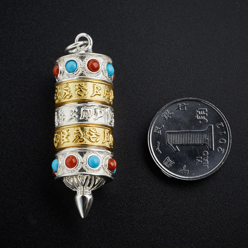 925银转经筒吊坠-红掌柜珠宝