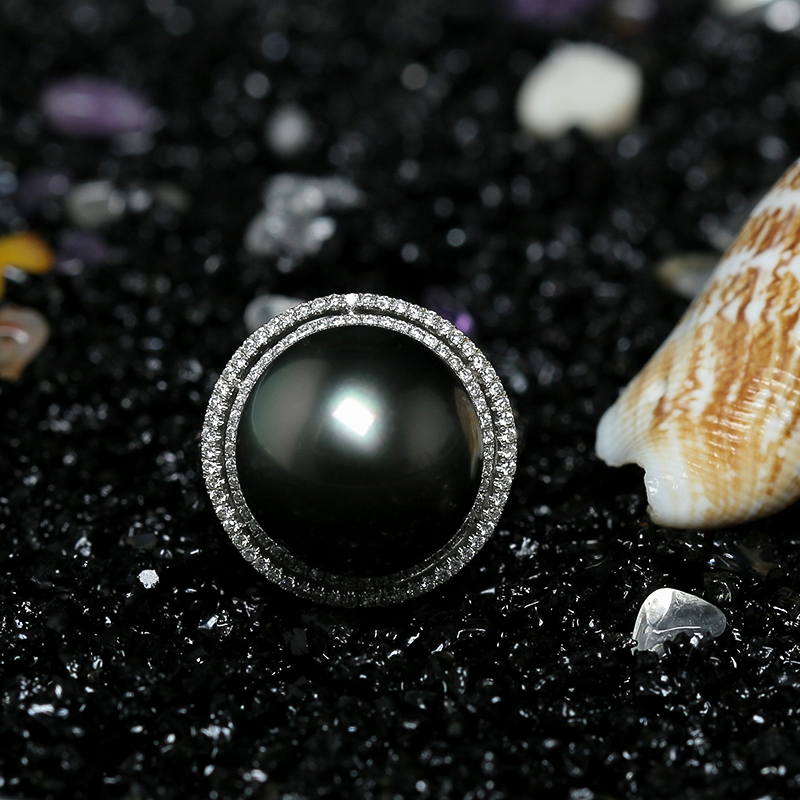 18K金镶钻珍珠-红掌柜