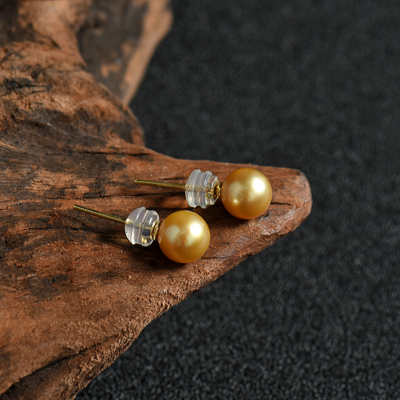 金色珍珠耳钉-红掌柜