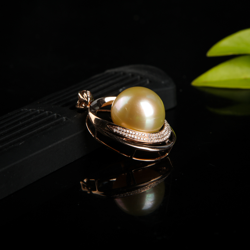 金色珍珠吊坠-红掌柜