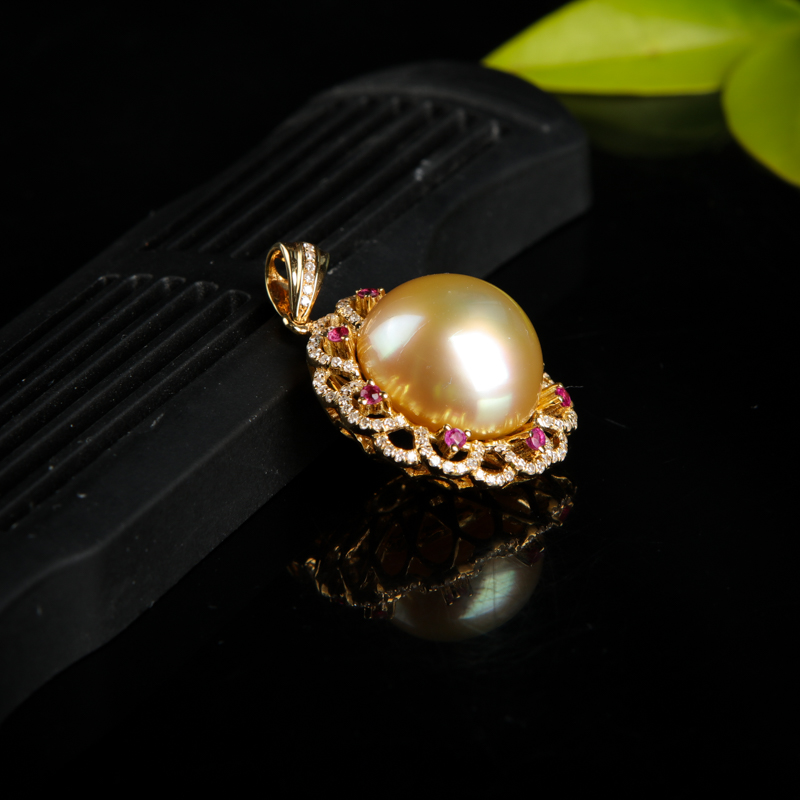 金色珍珠吊坠-红掌柜