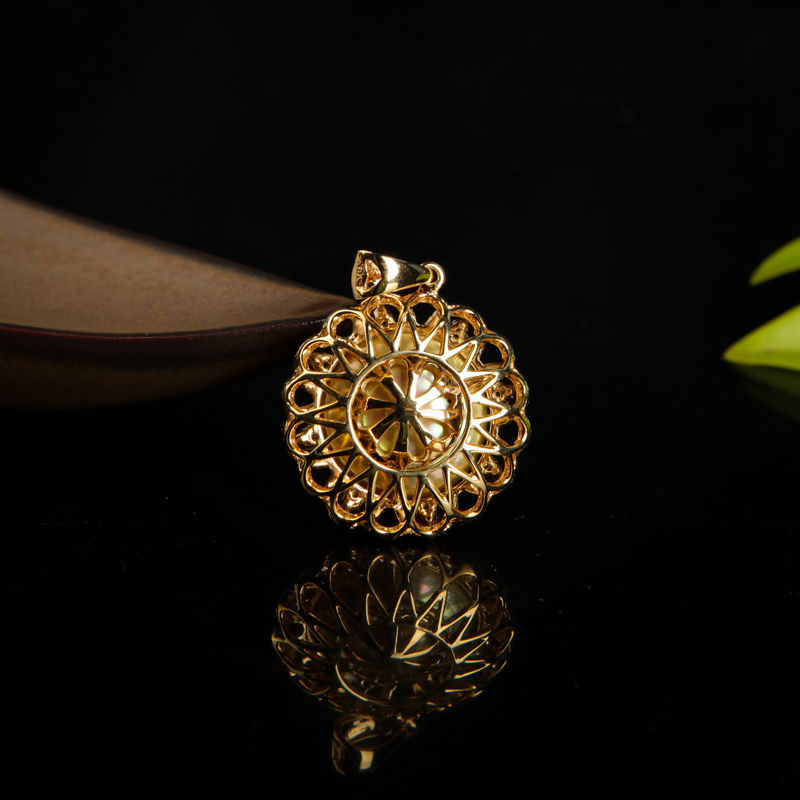 天然金色珍珠吊坠-红掌柜