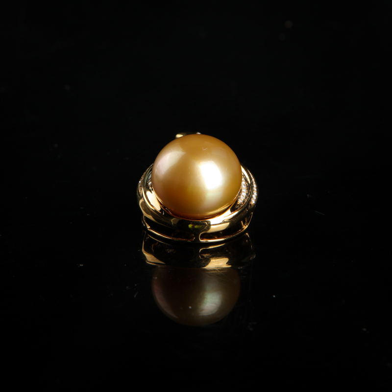 缅甸金色珍珠吊坠-红掌柜