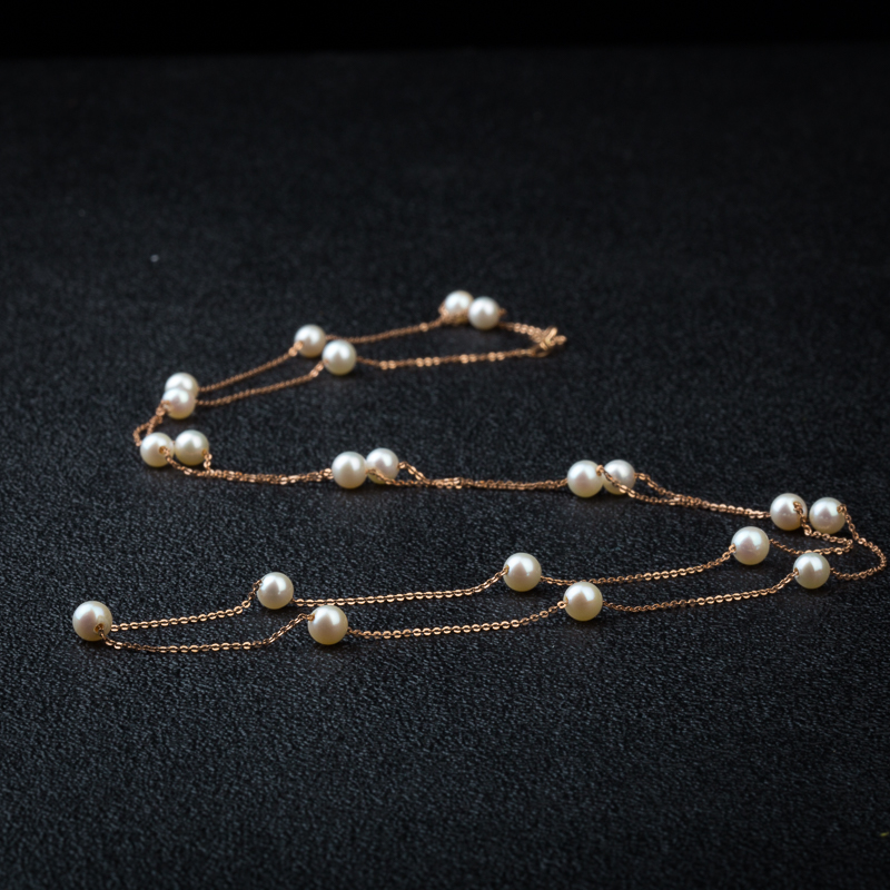 5.91mm18K天然珍珠项链-红掌柜