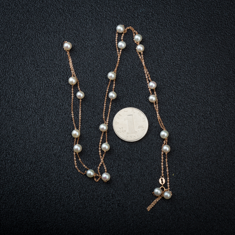 5.91mm18K天然日本珍珠项链-红掌柜