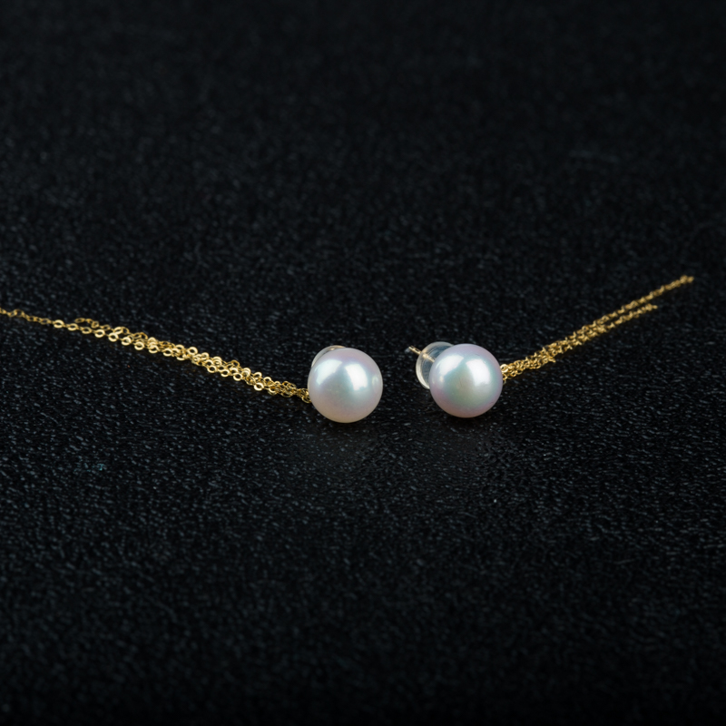 日本18KAkoya珍珠耳坠（两对）-红掌柜