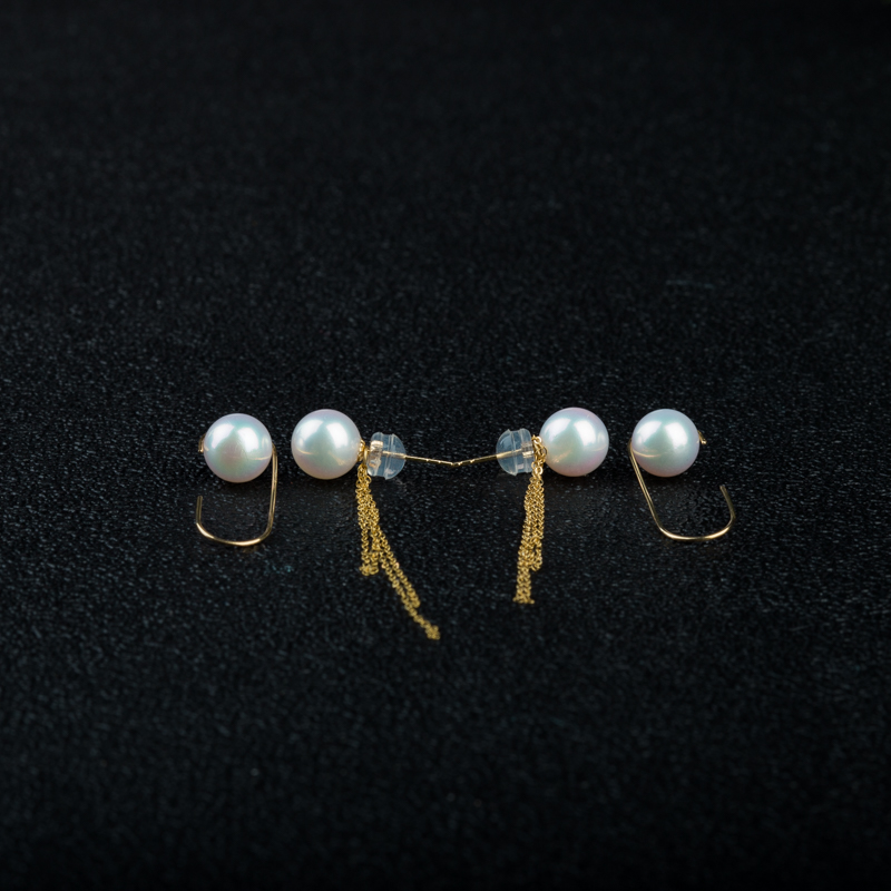 18KAkoya珍珠耳坠（两对）-红掌柜