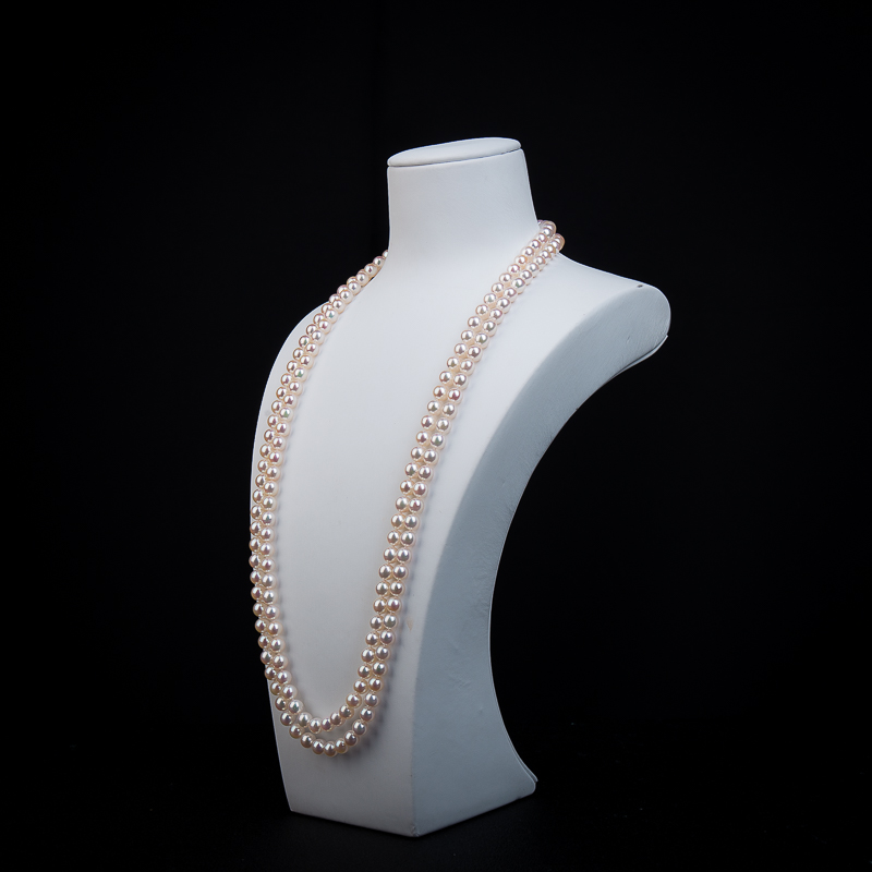 海水粉色珍珠毛衣链-红掌柜