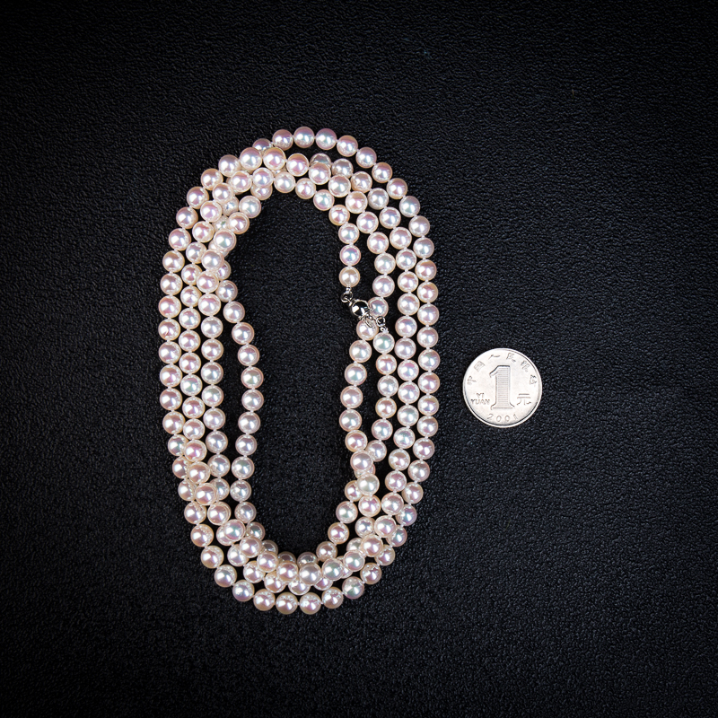 日本海水粉色珍珠毛衣链-红掌柜