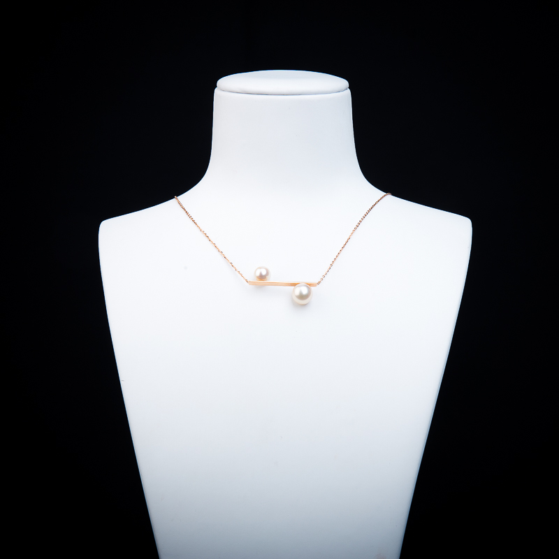 7.3mm18k海水粉白珍珠吊坠-红掌柜