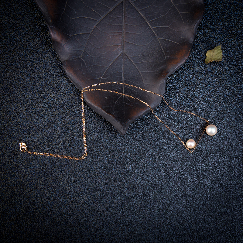 18k粉白珍珠吊坠-红掌柜