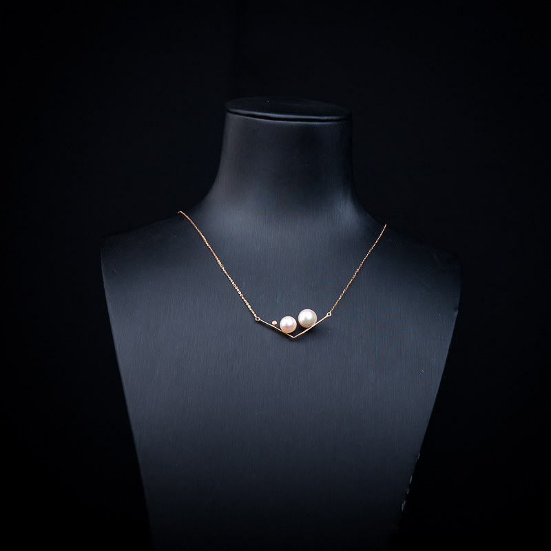 7.2mm18k海水粉白珍珠吊坠-红掌柜