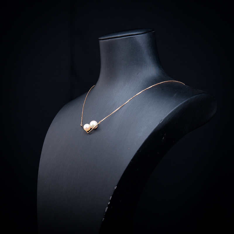 18k海水粉白珍珠吊坠-红掌柜