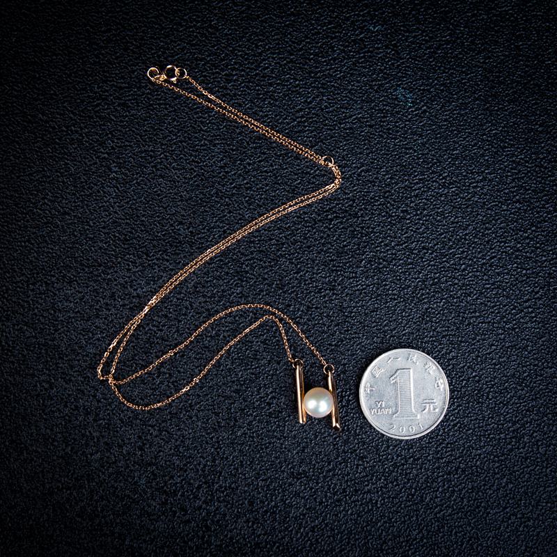 日本海水粉白珍珠吊坠-红掌柜