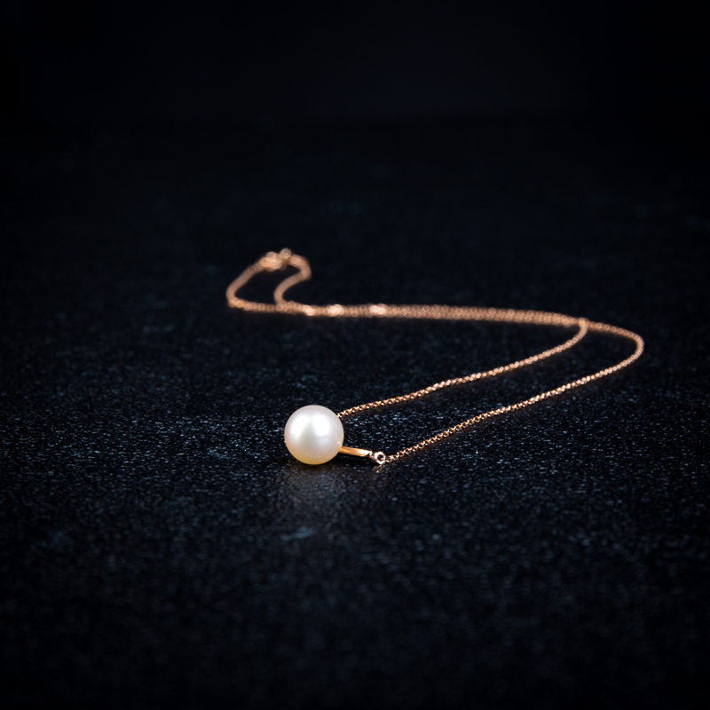 18k粉白珍珠吊坠-红掌柜