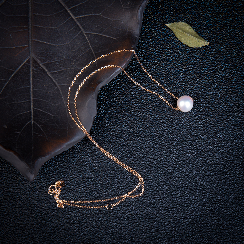 18k粉白珍珠吊坠-红掌柜