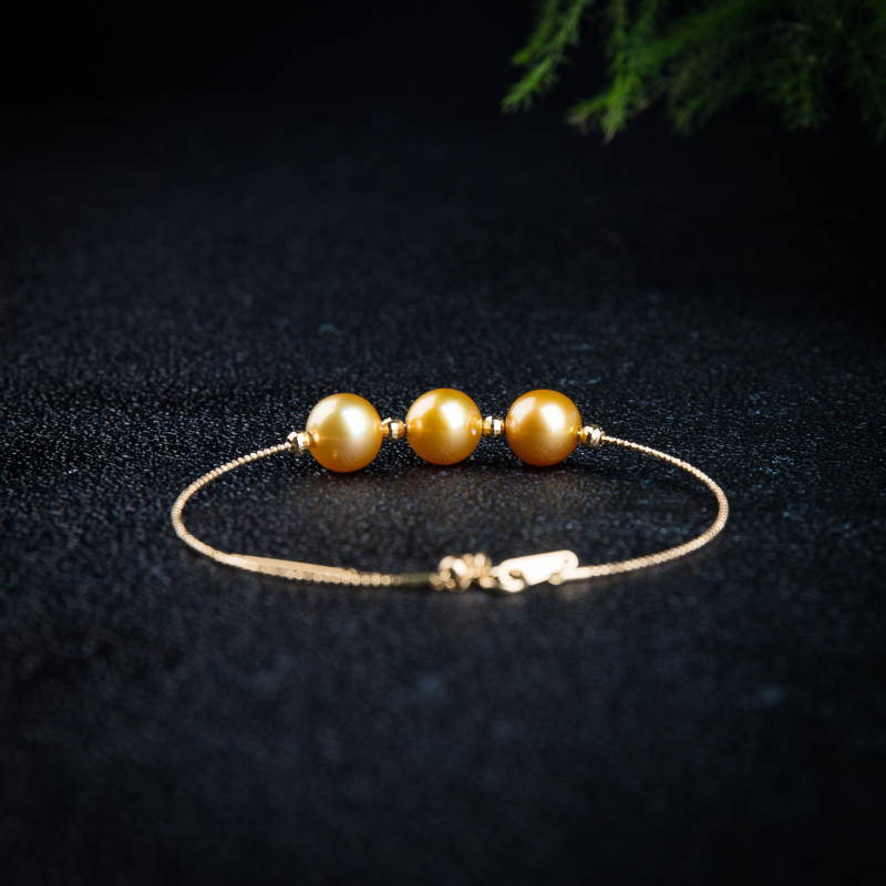 日本天然浓金珍珠手链-红掌柜