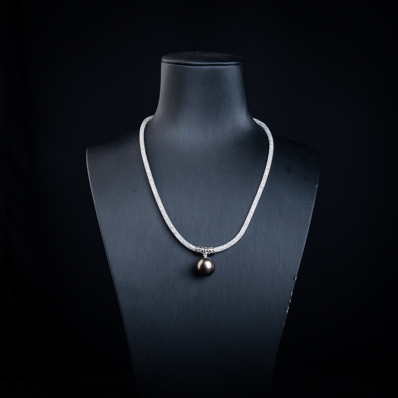 日本天然海水黑色珍珠项链-红掌柜