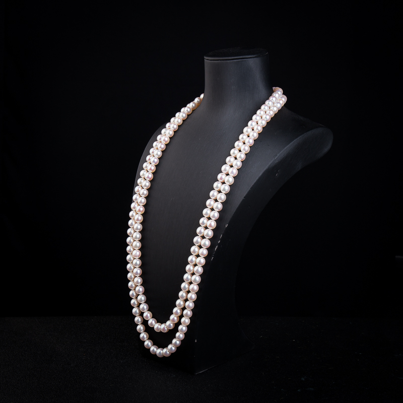 天然海水粉白珍珠长链-红掌柜