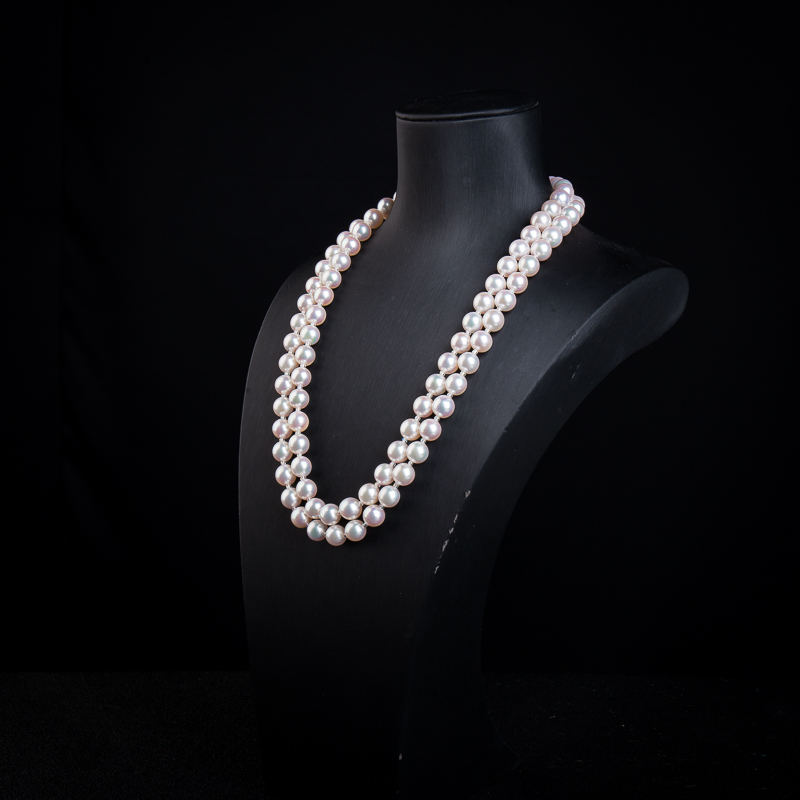 天然海水粉白珍珠长链-红掌柜