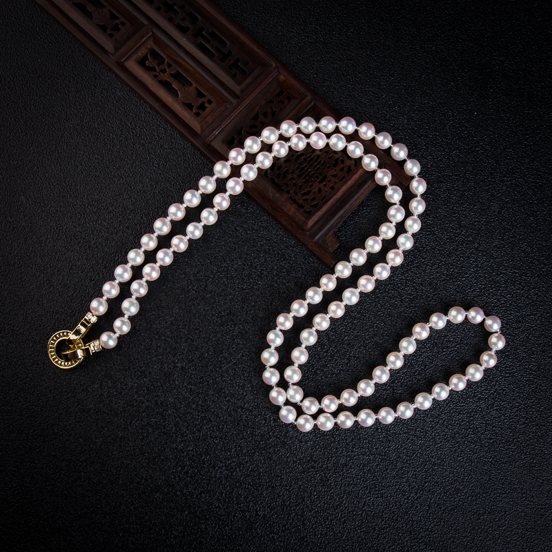 日本天然粉白珍珠长链-红掌柜